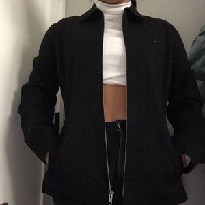 Black Zip Up Blazer-Like Jacket
